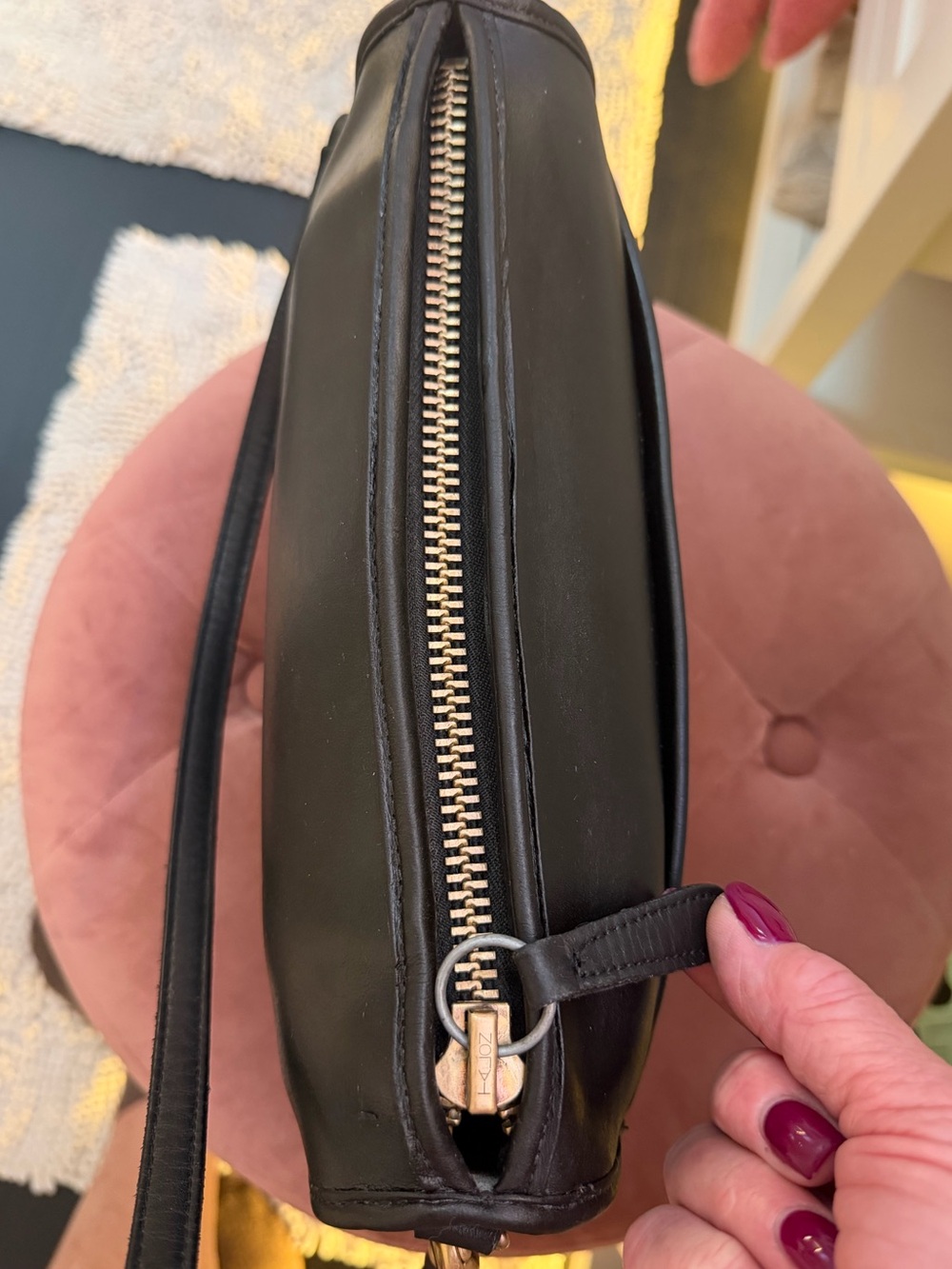 VINTAGE COACH BLACK LEATHER CROSSBODY COMPANION BAG 9300 - Picture 10 of 17